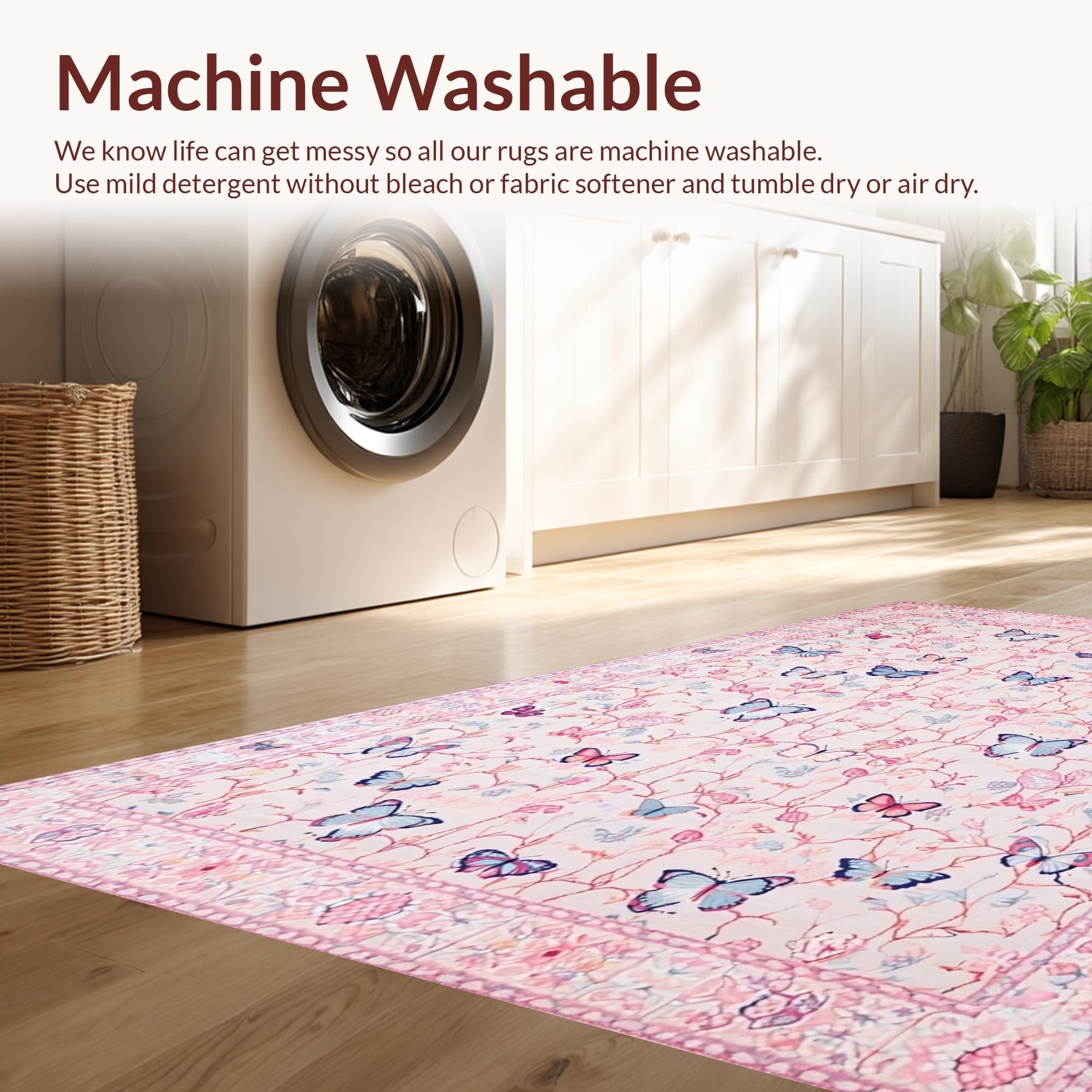 Delicate Butterfly Scalloped Aesthetic Rug – ODIKA