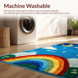 Ultra Soft Area Rug, Non Slip, Stain Resistant, Washable Area Rugs for Living Room, Bedroom, Celestial High Pile Kids Bedroom Carpet(Blue)