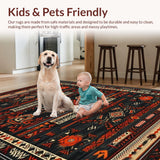 Ultra Soft Area Rug, Non Slip, Stain Resistant, Washable Area Rugs for Living Room, Bedroom, Geometric Black and White Elegance(Black)