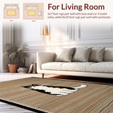 Ultra Soft Area Rug, Non Slip, Stain Resistant, Washable Area Rugs for Living Room, Bedroom, Rustic Earthy Toned Animal Motif(Beige)