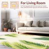 Tropical Oasis Green Cream Palm Frond Design Area(Beige)