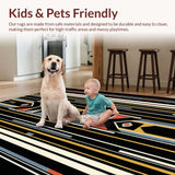 Ultra Soft Area Rug, Non Slip, Stain Resistant, Washable Area Rugs for Living Room, Bedroom, Artistic Bold Zebra Print Style(Black)