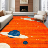 Ultra Soft Area Rug, Non Slip, Stain Resistant, Washable Area Rugs for Living Room, Bedroom, Vibrant Cosmic Educational Cushion(Orange)
