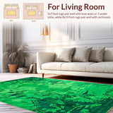 Ultra Soft Area Rug, Non Slip, Stain Resistant, Washable Area Rugs for Living Room, Bedroom, Lush Indoor Tie-Dye Appeal(Green)
