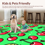 Ultra Soft Area Rug, Non Slip, Stain Resistant, Washable Area Rugs for Living Room, Bedroom, Lively Pastel Fruit Imagery(Green)