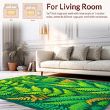 Ultra Soft Area Rug, Non Slip, Stain Resistant, Washable Area Rugs for Living Room, Bedroom, Vibrant Floral Cartoon Theme(Green)