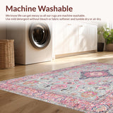 Ultra Soft Area Rug, Non Slip, Stain Resistant, Washable Area Rugs for Living Room, Bedroom, Chic Ethnic Diamond Texture(Gray)