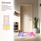Ultra Soft Area Rug, Non Slip, Stain Resistant, Washable Area Rugs for Living Room, Bedroom, Soft Shag Rainbow Dorm Decor Carpet(Pink)