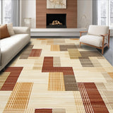 Ultra Soft Area Rug, Non Slip, Stain Resistant, Washable Area Rugs for Living Room, Bedroom, Size Area Runner in Warm Brown Beige Zigzag Design(Beige)