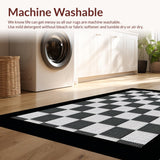 Ultra Soft Area Rug, Non Slip, Stain Resistant, Washable Area Rugs for Living Room, Bedroom, Rustic Twisted Checker Design(Black)