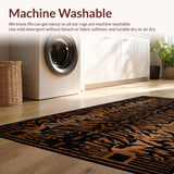 Ultra Soft Area Rug, Non Slip, Stain Resistant, Washable Area Rugs for Living Room, Bedroom, Bold Wildlife Inspired Decor(Brown)