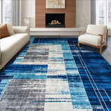 Ultra Soft Area Rug, Non Slip, Stain Resistant, Washable Area Rugs for Living Room, Bedroom, Refined Abstract Oceanic Influence(Blue)