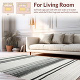 Chic Black And White Striped Front Porch Stripe Area(White)