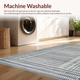 Ultra Soft Area Rug, Non Slip, Stain Resistant, Washable Area Rugs for Living Room, Bedroom, Rustic Warmth Abstract Weave(Gray)