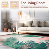 Ultra Soft Area Rug, Non Slip, Stain Resistant, Washable Area Rugs for Living Room, Bedroom, Vibrant Geometric Jungle Aesthetic(Pink)
