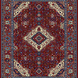 Ultra Soft Area Rug, Non Slip, Stain Resistant, Washable Area Rugs for Living Room, Bedroom, Vintage Floral Elegance(Red)