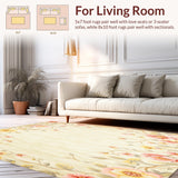 Ultra Soft Area Rug, Non Slip, Stain Resistant, Washable Area Rugs for Living Room, Bedroom, Floral Accent Runner Beige Kitchen Area Mat(Beige)