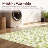 Ultra Soft Area Rug, Non Slip, Stain Resistant, Washable Area Rugs for Living Room, Bedroom, Artistic Organic Leaf Arrangement(Beige)