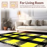 Ultra Soft Area Rug, Non Slip, Stain Resistant, Washable Area Rugs for Living Room, Bedroom, Cozy Monochrome Country Aesthetic(Yellow)