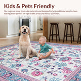 Ultra Soft Area Rug, Non Slip, Stain Resistant, Washable Area Rugs for Living Room, Bedroom, Classic Coastal Pattern Harmony(White)