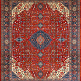 Ultra Soft Area Rug, Non Slip, Stain Resistant, Washable Area Rugs for Living Room, Bedroom, Cozy Rich Toned Trellis Style(Red)