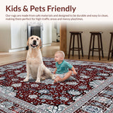 Ultra Soft Area Rug, Non Slip, Stain Resistant, Washable Area Rugs for Living Room, Bedroom, Boho Staircase Step Treads Covers Pack Stair Runner(Red)