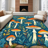 Trendy Retro Mushroom Illustration(Blue)