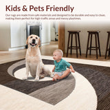 Ultra Soft Area Rug, Non Slip, Stain Resistant, Washable Area Rugs for Living Room, Bedroom, Stylish Monochrome Linear Shapes(Beige)