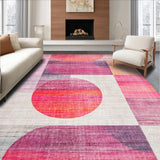 Ultra Soft Area Rug, Non Slip, Stain Resistant, Washable Area Rugs for Living Room, Bedroom, Bow-Shaped Rug with Bold Uno Reverse Symbol and Pink Gradient Style(Pink)