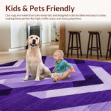 Ultra Soft Area Rug, Non Slip, Stain Resistant, Washable Area Rugs for Living Room, Bedroom, Chic Solid Purple Shag Style(Purple)