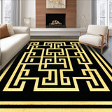 Ultra Soft Area Rug, Non Slip, Stain Resistant, Washable Area Rugs for Living Room, Bedroom, Sophisticated Black Diamond Design(Black)