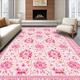 Ultra Soft Area Rug, Non Slip, Stain Resistant, Washable Area Rugs for Living Room, Bedroom, Charming Petal Shaped Aesthetic(Pink)
