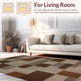 Ultra Soft Area Rug, Non Slip, Stain Resistant, Washable Area Rugs for Living Room, Bedroom, Chic Western Rustic Elegance Blend(Brown)