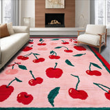 Ultra Soft Area Rug, Non Slip, Stain Resistant, Washable Area Rugs for Living Room, Bedroom, Feminine Fruit-Inspired Aesthetic(Pink)
