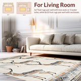 Ultra Soft Area Rug, Non Slip, Stain Resistant, Washable Area Rugs for Living Room, Bedroom, Naturalistic Earthy Animal Motif(Beige)