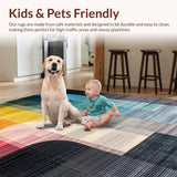 Ultra Soft Area Rug, Non Slip, Stain Resistant, Washable Area Rugs for Living Room, Bedroom, Artistic Ogee Pattern with Tassels(Orange)