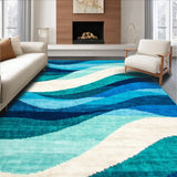Elegant Plush Abstract Waves(Blue)