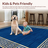 Ultra Soft Area Rug, Non Slip, Stain Resistant, Washable Area Rugs for Living Room, Bedroom, Luxurious Dark Blue Aesthetic(Blue)