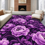 Ultra Soft Area Rug, Non Slip, Stain Resistant, Washable Area Rugs for Living Room, Bedroom, Stylish Modern Botanical Print(Purple)