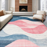 Ultra Soft Area Rug, Non Slip, Stain Resistant, Washable Area Rugs for Living Room, Bedroom, Elegant Fluid Color Blend Pattern(Blue)