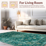 Ultra Soft Area Rug, Non Slip, Stain Resistant, Washable Area Rugs for Living Room, Bedroom, Forest Green Pastel Fusion(Green)