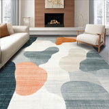 Ultra Soft Area Rug, Non Slip, Stain Resistant, Washable Area Rugs for Living Room, Bedroom, Cream, Charcoal, & Peach Abstract Rug:  Stylish Floor Covering(Gray)