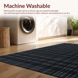 Ultra Soft Area Rug, Non Slip, Stain Resistant, Washable Area Rugs for Living Room, Bedroom, Fall Thanksgiving Laundry Room Low-Profile Rug(Black)