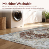 Ultra Soft Area Rug, Non Slip, Stain Resistant, Washable Area Rugs for Living Room, Bedroom, Transitional Warm Tone Patterns(Brown)