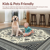Ultra Soft Area Rug, Non Slip, Stain Resistant, Washable Area Rugs for Living Room, Bedroom, Vibrant Natural Tones with Elegance(Gray)