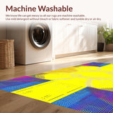 Ultra Soft Area Rug, Non Slip, Stain Resistant, Washable Area Rugs for Living Room, Bedroom, Vibrant Abstract Sunburst Motif(Yellow)