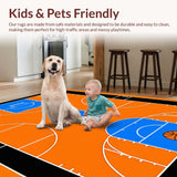 Ultra Soft Area Rug, Non Slip, Stain Resistant, Washable Area Rugs for Living Room, Bedroom, Eye-Catching Basketball Graphics Display(Orange)