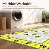 Ultra Soft Area Rug, Non Slip, Stain Resistant, Washable Area Rugs for Living Room, Bedroom, Retro Grunge Floral Pattern(Yellow)