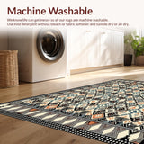 Ultra Soft Area Rug, Non Slip, Stain Resistant, Washable Area Rugs for Living Room, Bedroom, Unique Soft-Cornered Geometric Layout(White)