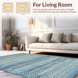 Ultra Soft Area Rug, Non Slip, Stain Resistant, Washable Area Rugs for Living Room, Bedroom, Luxurious Diamond Patterned Visual(Blue)